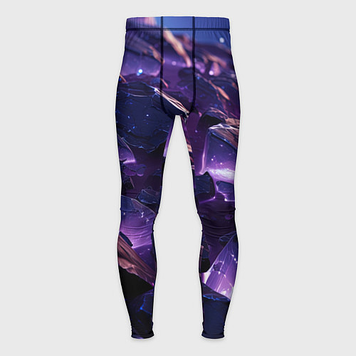Мужские тайтсы Фиолетовые неоновые камни со светом / 3D-принт – фото 1