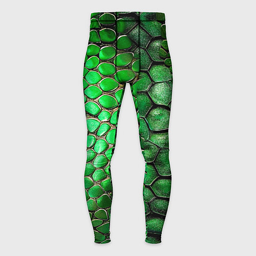 Мужские тайтсы Зеленая змеиная кожа / 3D-принт – фото 1