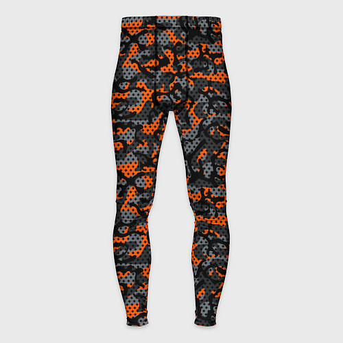 Мужские тайтсы Оранжевый камуфляж / 3D-принт – фото 1