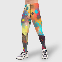 Тайтсы мужские Акварельная абстракция - нейросеть, цвет: 3D-принт — фото 2