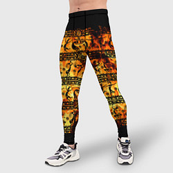 Тайтсы мужские Кокопелли - танцы в огне, цвет: 3D-принт — фото 2
