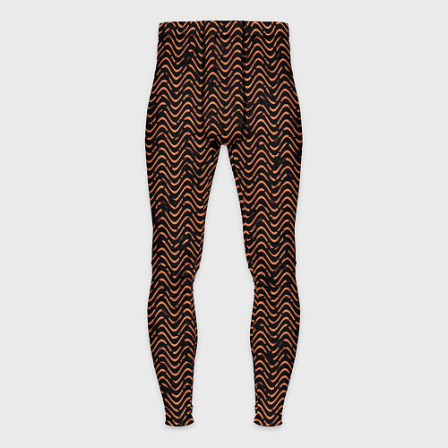 Мужские тайтсы Волнистая текстура чёрно-коричневый / 3D-принт – фото 1
