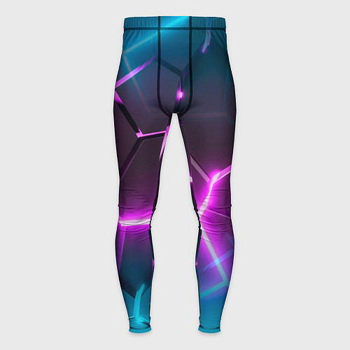 Мужские тайтсы Голубые и розовые неоновые плиты в разломе / 3D-принт – фото 1