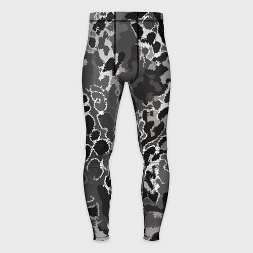 Мужские тайтсы Чёрно-серый абстракция / 3D-принт – фото 1