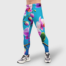Тайтсы мужские Орхидея цветы паттерн, цвет: 3D-принт — фото 2