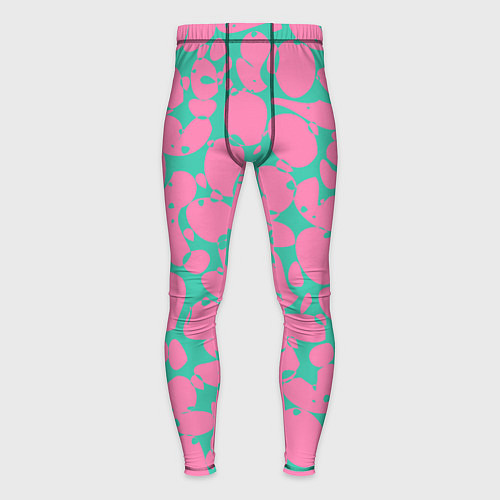 Мужские тайтсы Бирюзовая паутина на розовом / 3D-принт – фото 1