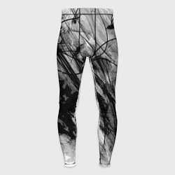 Тайтсы мужские Серый абстрактный серо-черный шрих, цвет: 3D-принт