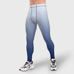 Тайтсы мужские Бело синий градиент, цвет: 3D-принт — фото 2