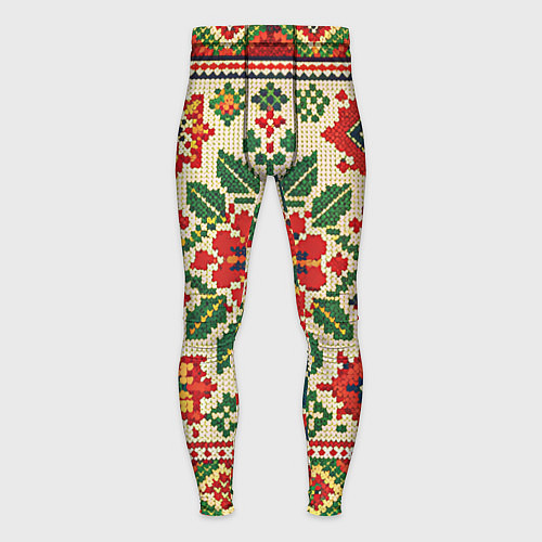 Мужские тайтсы Славянский узор и орнамент / 3D-принт – фото 1