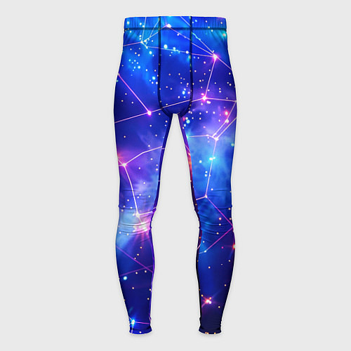 Мужские тайтсы Неоновые созвездия космоса / 3D-принт – фото 1