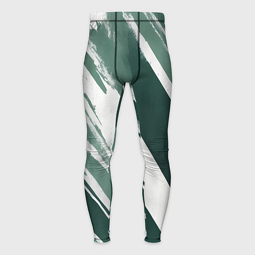 Мужские тайтсы Косая зеленая полоска / 3D-принт – фото 1