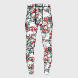 Тайтсы мужские Ветки рябины в снегу, цвет: 3D-принт