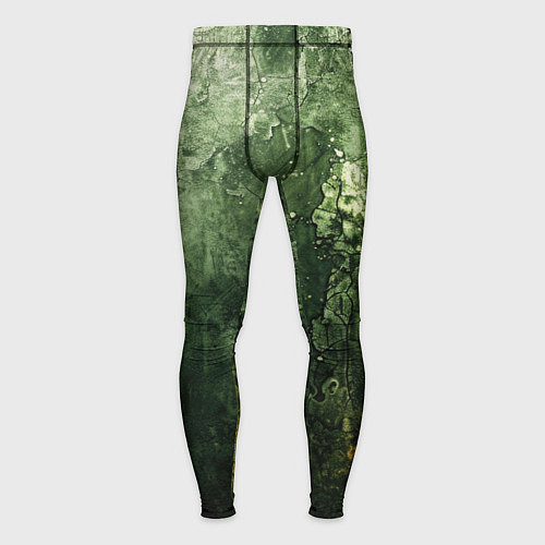 Мужские тайтсы Зеленый камуфляж с эффектом старины / 3D-принт – фото 1