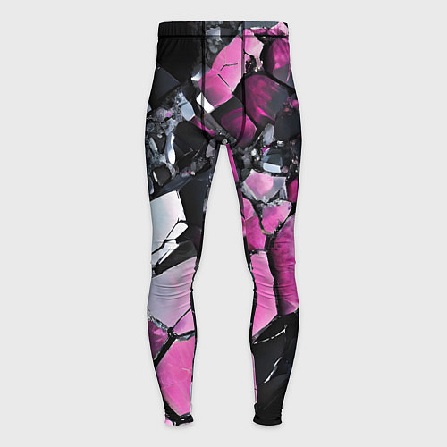 Мужские тайтсы Чёрно-розовый камень / 3D-принт – фото 1