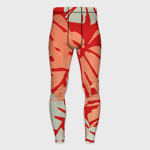 Мужские тайтсы Отпечатки монстеры на красном / 3D-принт – фото 1