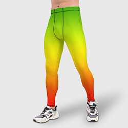 Тайтсы мужские Градиент сочный зелёно-жёлто-красный, цвет: 3D-принт — фото 2