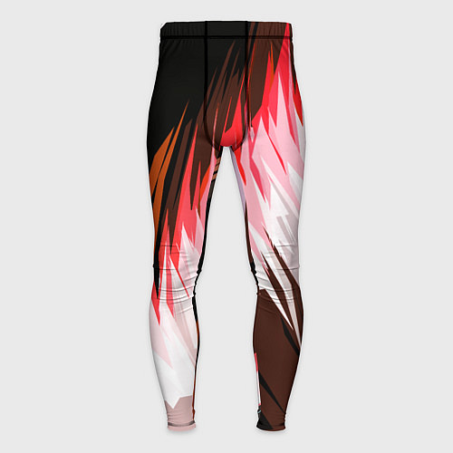 Мужские тайтсы Красно-белая абстракция на чёрном фоне / 3D-принт – фото 1