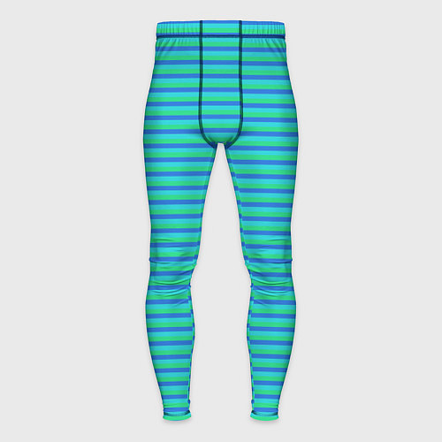 Мужские тайтсы Полосатый сине-зелёный / 3D-принт – фото 1