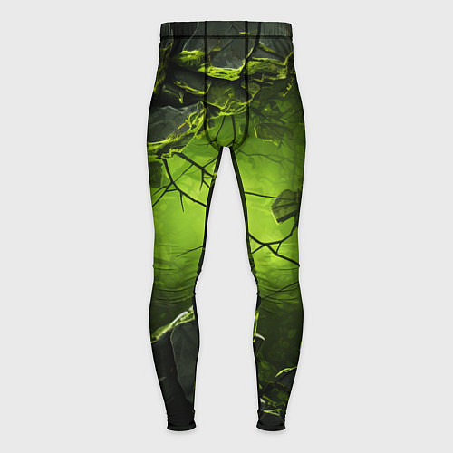 Мужские тайтсы Зеленые разбитые плиты / 3D-принт – фото 1
