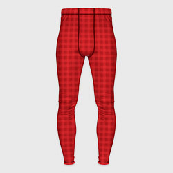 Тайтсы мужские Сочный красный паттерн полосы клетка, цвет: 3D-принт