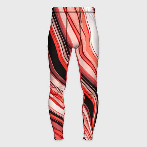 Мужские тайтсы Волнистые вертикальные чёрно-красные полосы / 3D-принт – фото 1