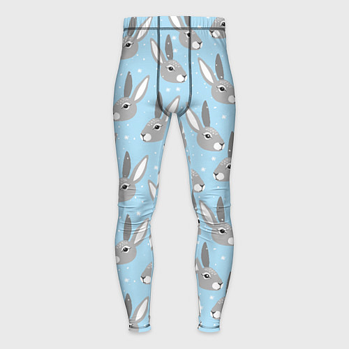 Мужские тайтсы Заяц со снежинками / 3D-принт – фото 1