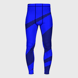 Тайтсы мужские Синий ультрамарин полосы абстракция, цвет: 3D-принт