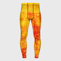 Тайтсы мужские Абстракция - red streaks on yellow, цвет: 3D-принт