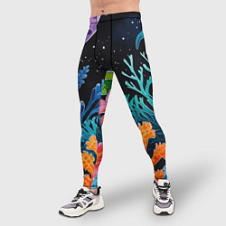 Тайтсы мужские Космические кораллы, цвет: 3D-принт — фото 2
