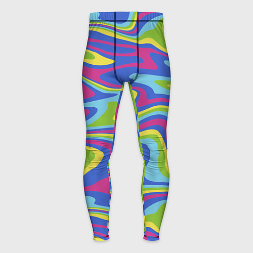 Мужские тайтсы Разноцветная абстракция волны / 3D-принт – фото 1