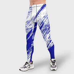 Тайтсы мужские The color is white and blue, цвет: 3D-принт — фото 2