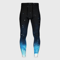 Тайтсы мужские Синяя светящееся краска, цвет: 3D-принт