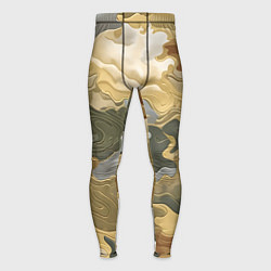 Тайтсы мужские Золотистый камуфляж, цвет: 3D-принт