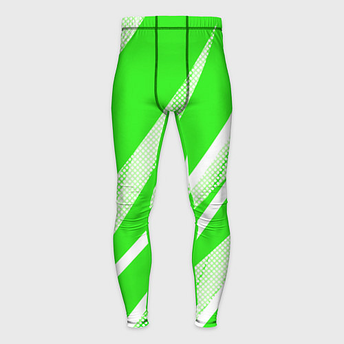 Мужские тайтсы Яблочный зелёный абстракция с полосами / 3D-принт – фото 1