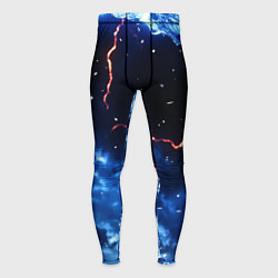 Тайтсы мужские Звезды и молнии в разломе плит, цвет: 3D-принт