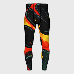 Тайтсы мужские Оранжевые разломы текстура, цвет: 3D-принт