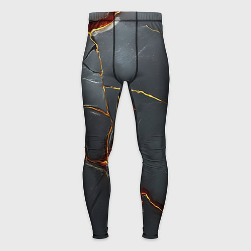 Мужские тайтсы Серая текстура с золотым изломом / 3D-принт – фото 1