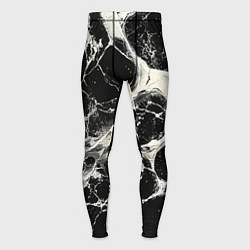 Тайтсы мужские Бело-черная потертая текстура, цвет: 3D-принт