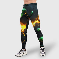 Тайтсы мужские Разлом текстуры с зеленой слизью, цвет: 3D-принт — фото 2