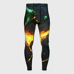 Тайтсы мужские Разлом текстуры с зеленой слизью, цвет: 3D-принт