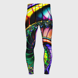Тайтсы мужские Фрактальный узор неоновый, цвет: 3D-принт
