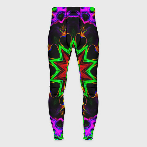 Мужские тайтсы Неоновая геометрия узоры / 3D-принт – фото 1