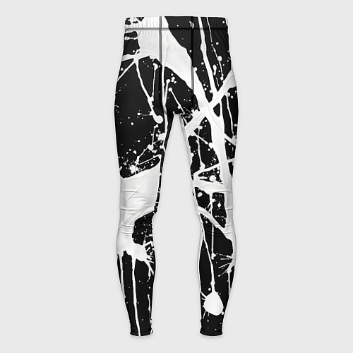 Мужские тайтсы Брызги белой краски / 3D-принт – фото 1