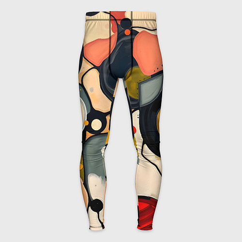 Мужские тайтсы Абстракция с кругами и краской / 3D-принт – фото 1