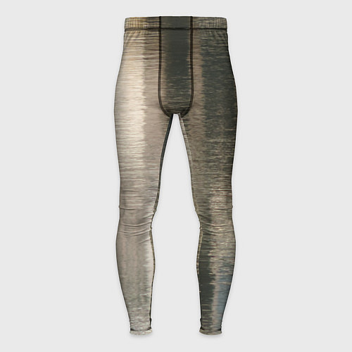Мужские тайтсы Размытые серо-бежевые полосы / 3D-принт – фото 1