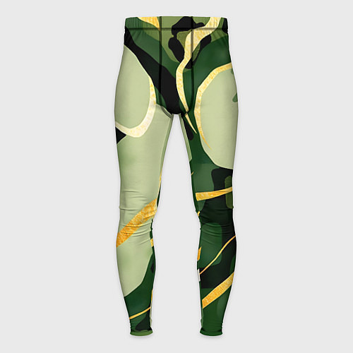 Мужские тайтсы Зеленый природный паттерн / 3D-принт – фото 1