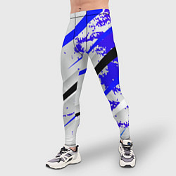Тайтсы мужские Color white blue, цвет: 3D-принт — фото 2