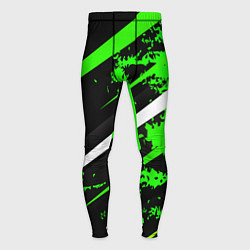 Тайтсы мужские Color black and green, цвет: 3D-принт