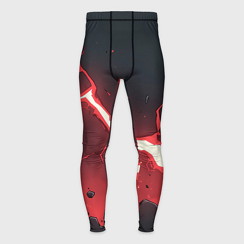 Мужские тайтсы Красная молния на черной текстуре / 3D-принт – фото 1