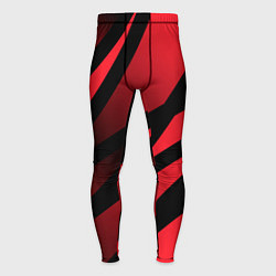 Тайтсы мужские Чёрные полосы с красно-розовым, цвет: 3D-принт